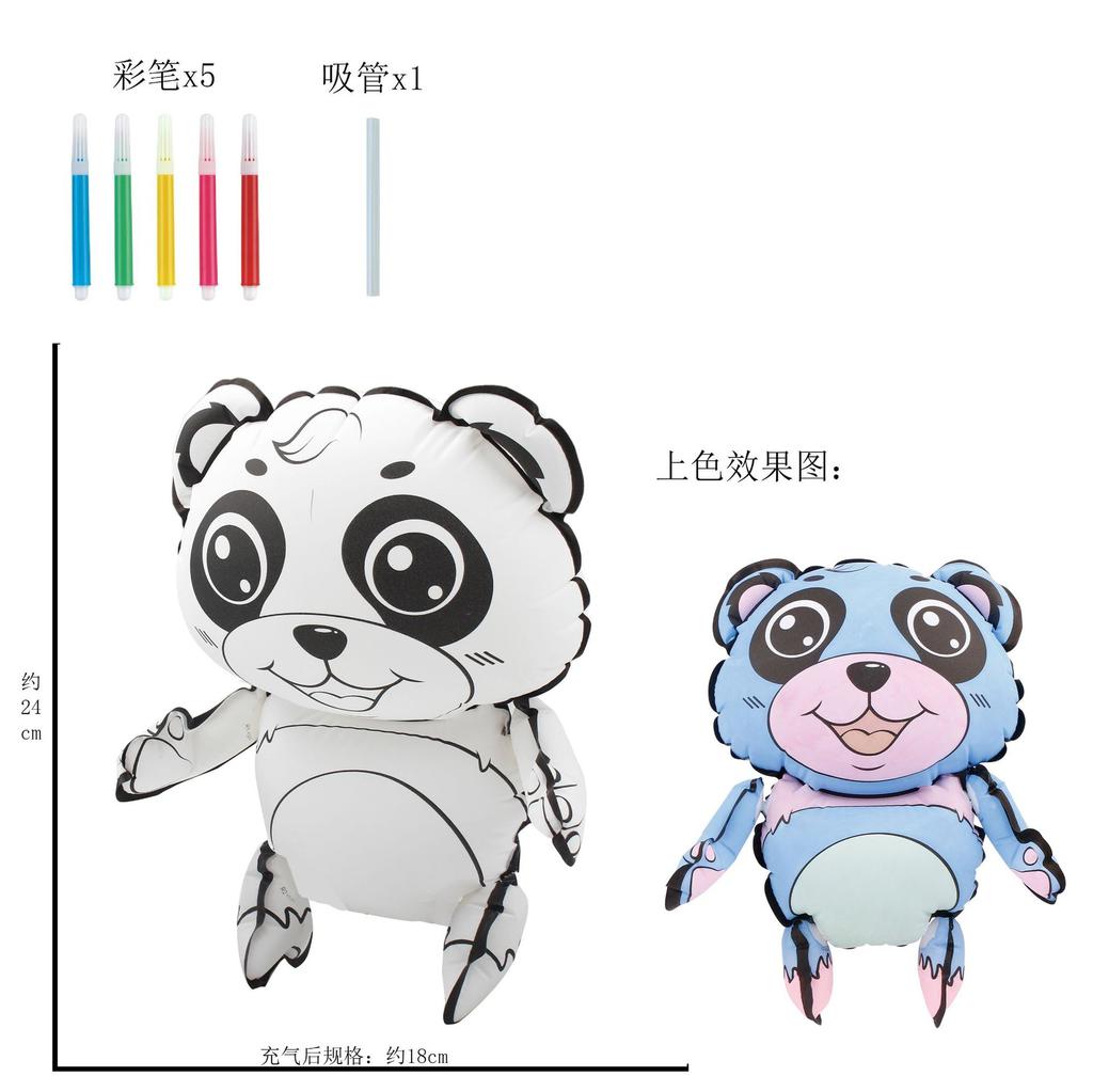 Children'S Handmade Painting Diy Creative Hand-Painted Parent-Child Activity Blank Coloring Graffiti Dinosaur Inflatable Toy