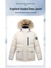 Herren Parka mit Kapuze und Pelzkragen - Dicke, Warme, Trendige Winterjacke mit 90% Weißen Entendaunen