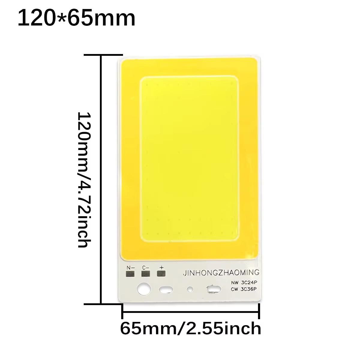 

120x65мм 2в1 Dc12v Cob Светодиодная Чип Лампа 80Вт Двухцветный Источник Света Двойной Флип Высокая Мощность Двухцветный Модуль Плата Теплый Белый Ламповая Панель