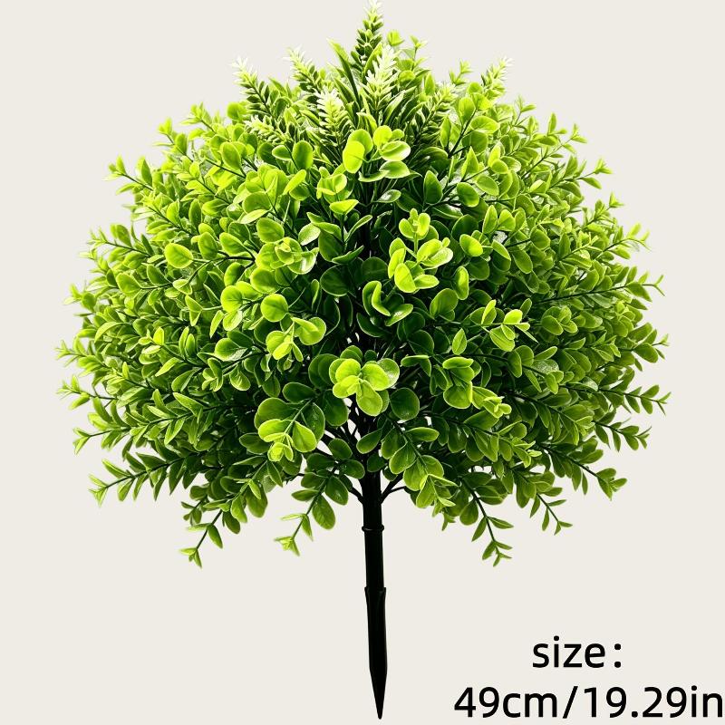 Artificial Green Plants Ground Stake Fake Greenery Plastic Shrubs Plants For Outdoor Garden Patio Yard Landscaping Decoration