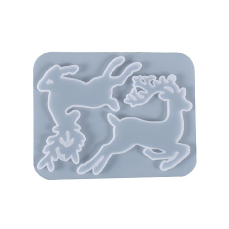

Christmas Resin Mold Durable Resin Elk Deer Ornament Molds for w/ Hanging Hole C