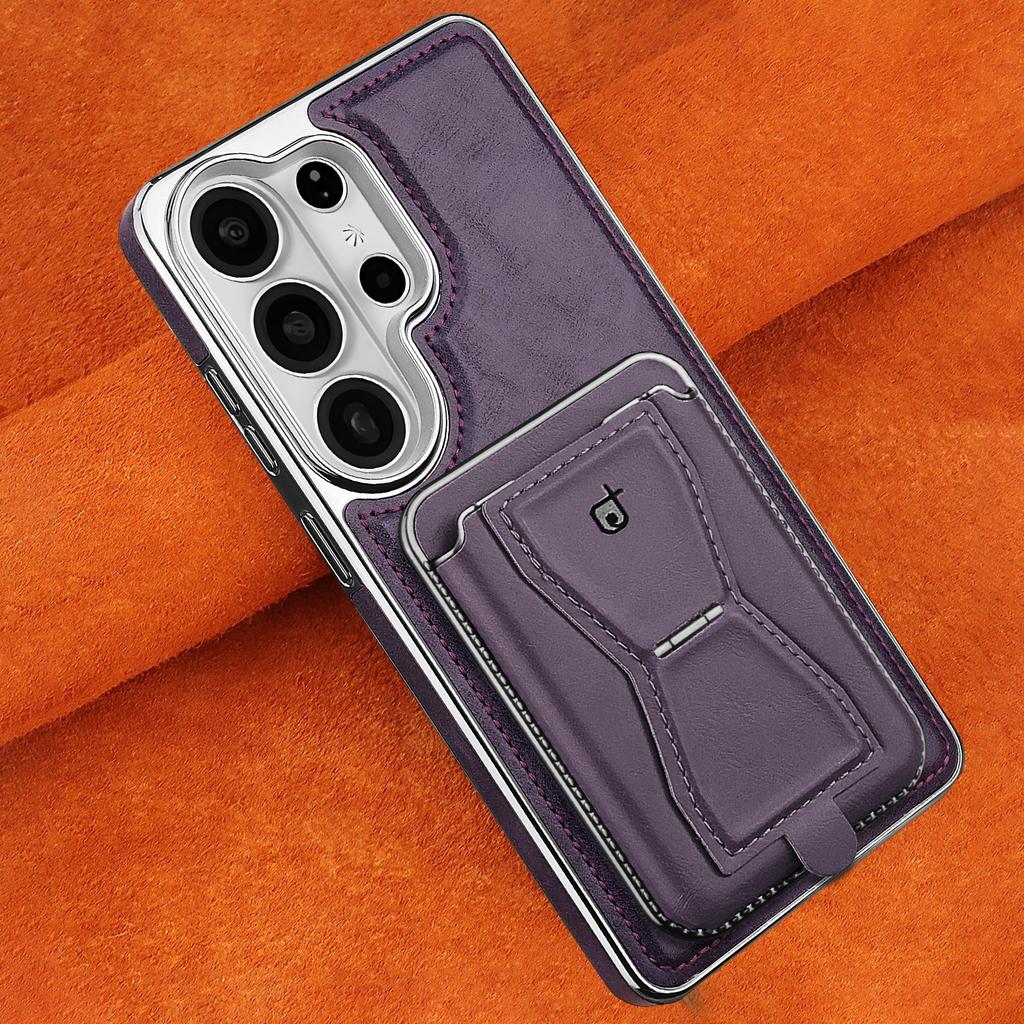 Premium Business Leather Case For Samsung Galaxy S26 Edge S25 Ultra S24+ Plus S23 Cover With Magnetic Card Slot Holder Pocket