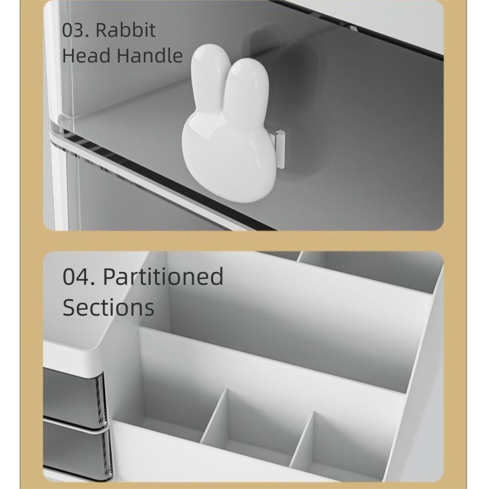 10 Compartments Desktop Stationery Storage Box Cute Bunny Desk Pen Holder  Office