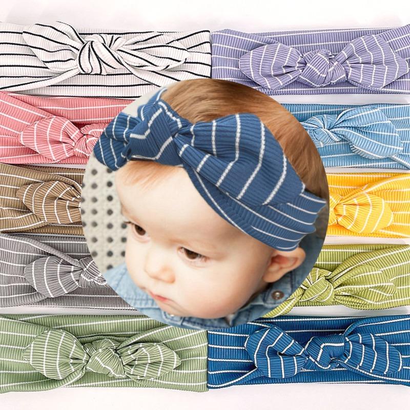 New Striped Children's Rabbit Ears Headband Baby Soft Comfortable Headband Baby Headband Accessories Headscarf