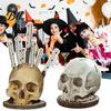 Accessorio da Cucina Prop per Film Horror Portacoltelli a Forma di Teschio con Texture Ossea Decorazione Scura Anti-collisione per Halloween Stile Gotico Stabile