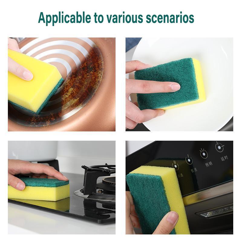 10/20PCS Absorbent Cleaning Sponges Dish Washing Magic Clean Pot Rust Stain Sponge Brush Kitchen Grease Cleaner Household Tools