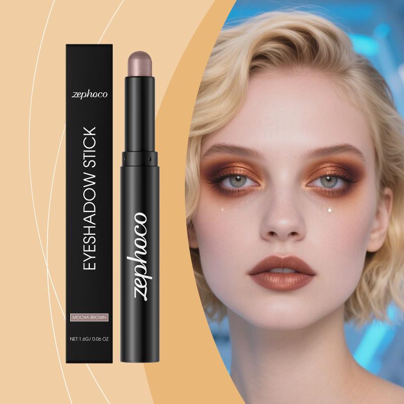 Mocha Brown Shimmer Eye Stick-Silky Smooth Effortless Blend Eye-Catching Sparkle Non-Smudging Long-Wearing for Daily Makeup