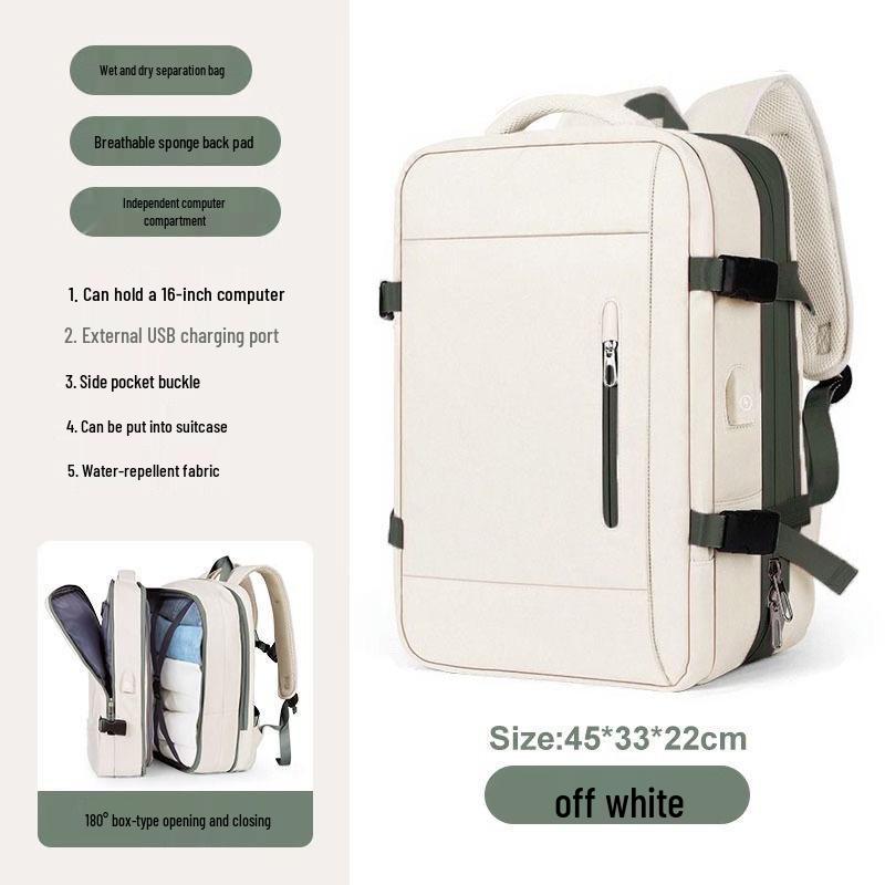 Expandable Double Shoulder Backpack - Unisex Carry-on with Multi-layer Storage and Laptop Compartment, Super Large Capacity