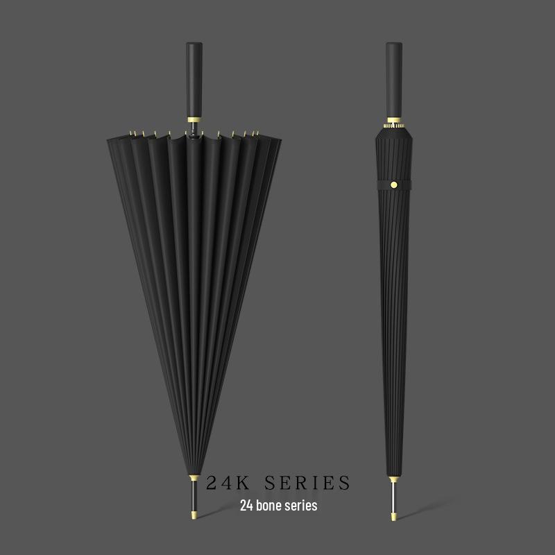 24-Rib Windproof Extra-Large Automatic Umbrella, Long Handle, for Men and Women, Customizable Logo