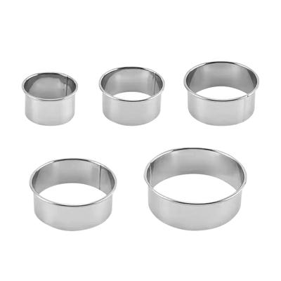 Stainless Steel Dumpling Skin 5-piece Set Mold, Kitchen Noodle Skin Of Different Sizes, Stainless Steel Circular Cutting