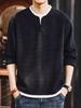 Men's Retro Colorblock Two-Piece Long Sleeve Top - Autumn/Winter Trendy, Mature & Stylish