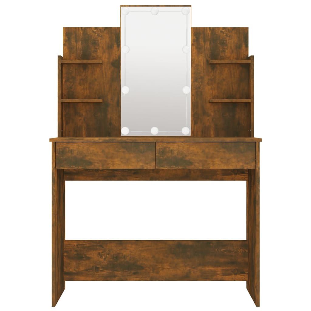 Dressing Tables Dressing Table With Led Smoked Oak 96X40x142 Cm