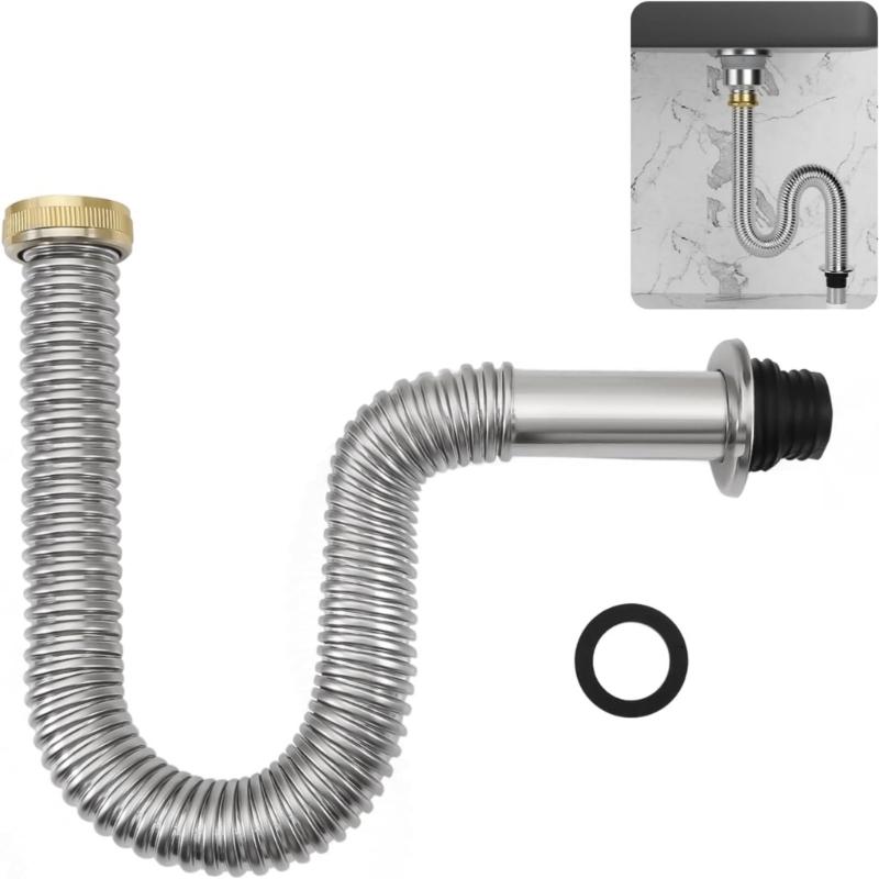 Cap Single Slot Drain Pipe With Silicone Seal Flexible Sink Drain Hose For Odors Prevention And Leakproof