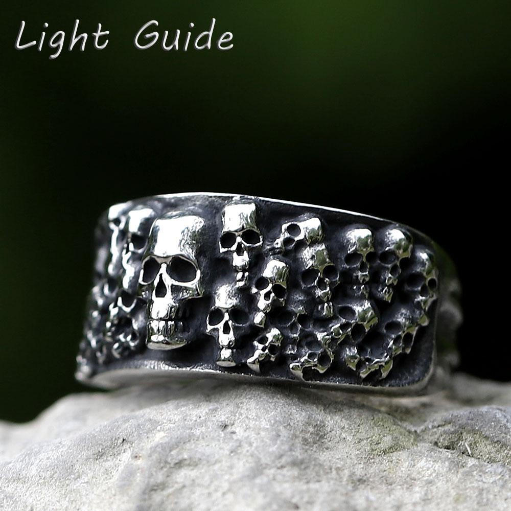 2026 NEW Men's 316L Stainless Steel Rings Vintage Halloween Gothic Funny Devil Skull Punk Fashion Jewelry Free Shipping