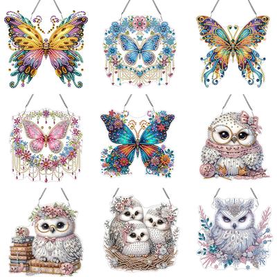 Doppelseitiger Acryl-Schmetterling Diamantmalerei Hängender Anhänger Strassstein Diamantkunst Anhänger für Wandfenster
