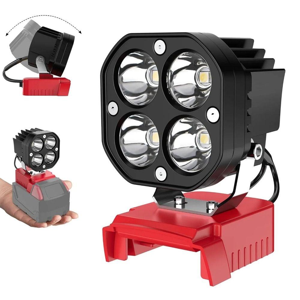 Portable 40W LED Work Light 12-24V 6500K Job Site Lighting 6000LM Garage Light for Milwaukee M18 Construction