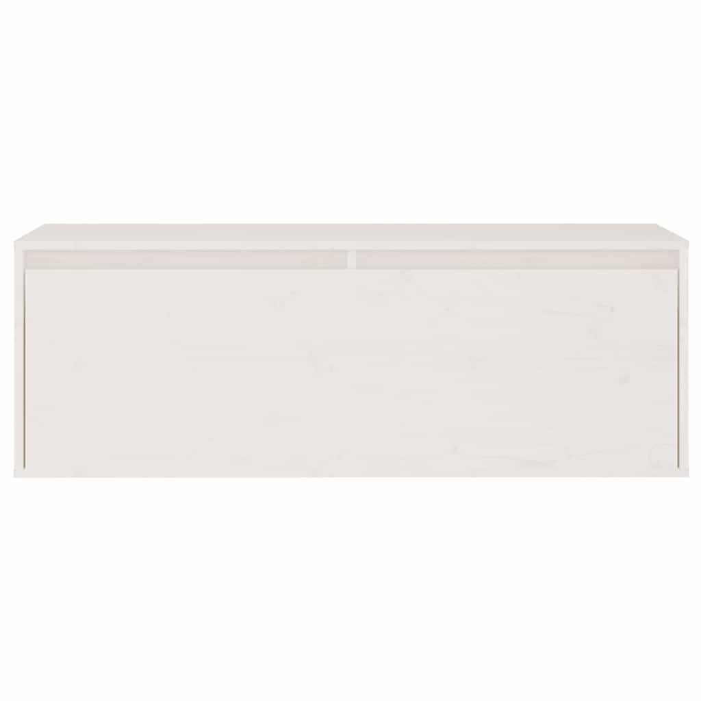 3 Piece TV Cabinet Set White Solid Pine Wood
