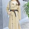 Retro Wax Rope Knotted Woven Wide Belt Belt Large Round Buckle Ethnic Style Super Wide Waist Seal Decorative Belt