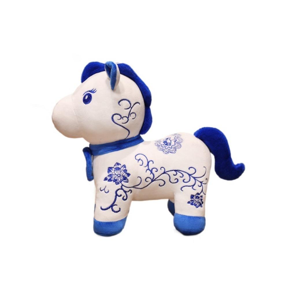 

Милые мультяшные украшения в виде лошадок Забавная фигурка пони по знаку зодиака Игрушка Кукла на китайский Новый год Китайский Новый год 20cm White Flower