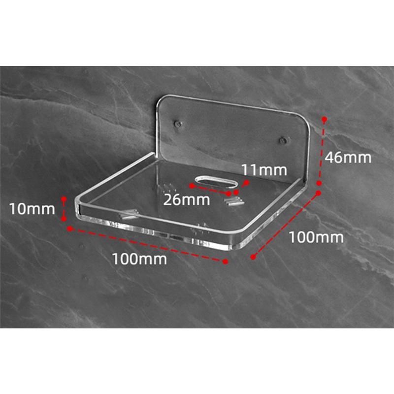 Μικρό Πλωτό Ράφι Αυτοκόλλητο Επιτοίχιο για Μικροαντικείμενα Βάση Soundbar Έξυπνο Ηχείο Διαφανές Πλαστικό Επιτοίχιο Ράφι Χωρίς Τρύπημα