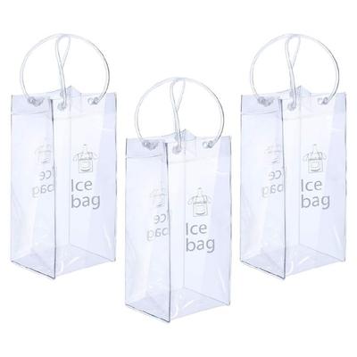 3-pack Genomskinliga PVC Vinbärsväskor Snabb Kylning Läckagesäkra Isväskor Kylare Idealiska för att Kyla Dryck Bärbar