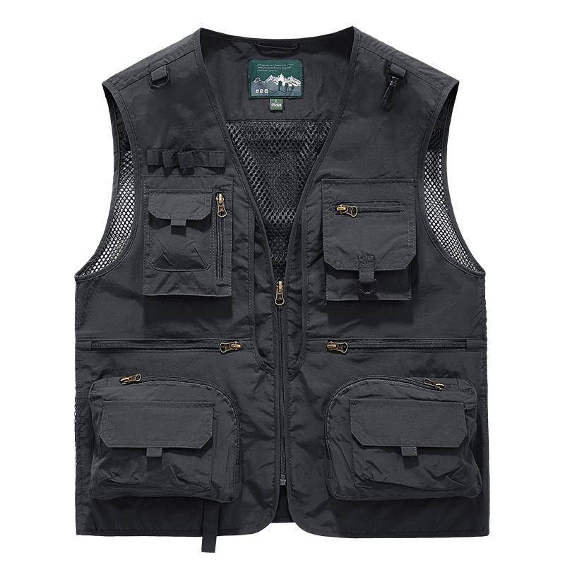 Men's Quick-Dry Multi-Pocket Vest for Fishing, Outdoor Work, Photography, and More - Plus Size Available