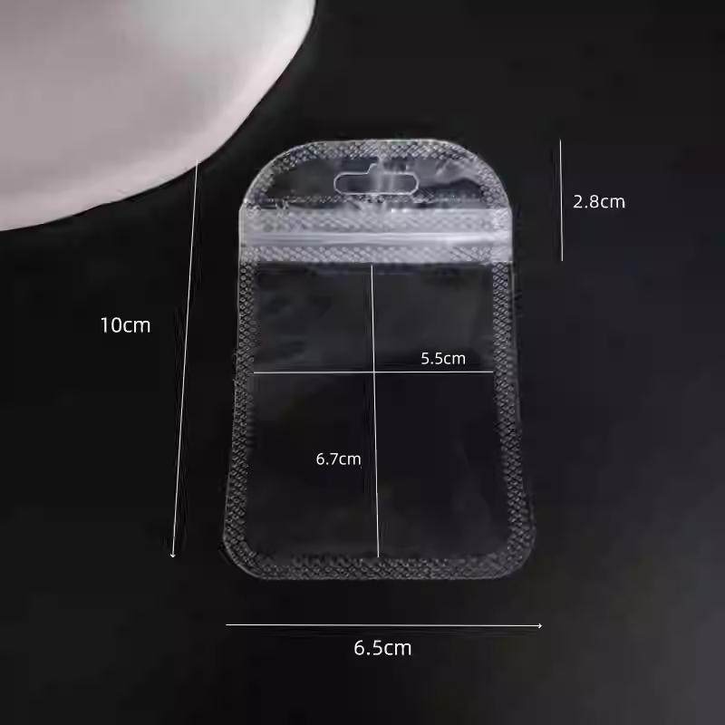 Thick Transparent Self Sealing Sack High Definition Bone Sealing Bag Jade Bracelet Accessories Storage Dust-proof Packaging Pouch with Hanging Hole
