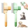 Cat Hair Comb - 2 Pieces Self-Cleaning Pet Flea Comb for Short & Long Hair, Dog & Cat Hair Removal with Release Button