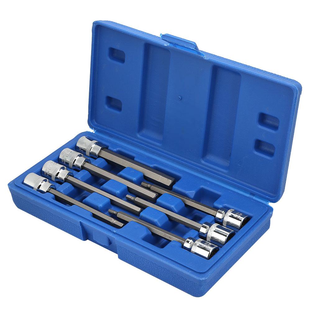 7pcs 3 8 Square Socket Bit with 1 8 3 16 7 32 1 4 9 32 5 16 3 8 Hex Extend Long Bit Socket Set