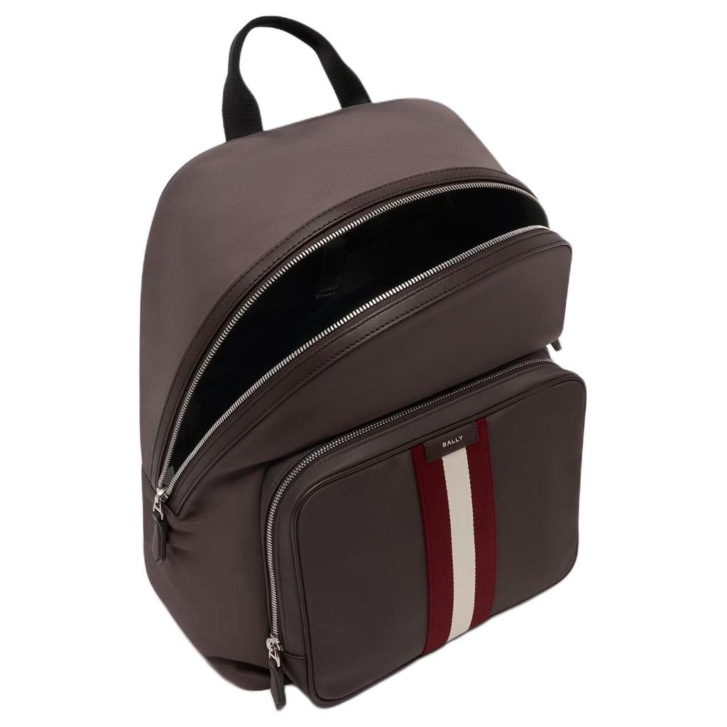 Bally Code Two-Way Zipper Adjustable Shoulder Strap Fabric And Leather Medium Backpack Men Backpack Gray 6311827