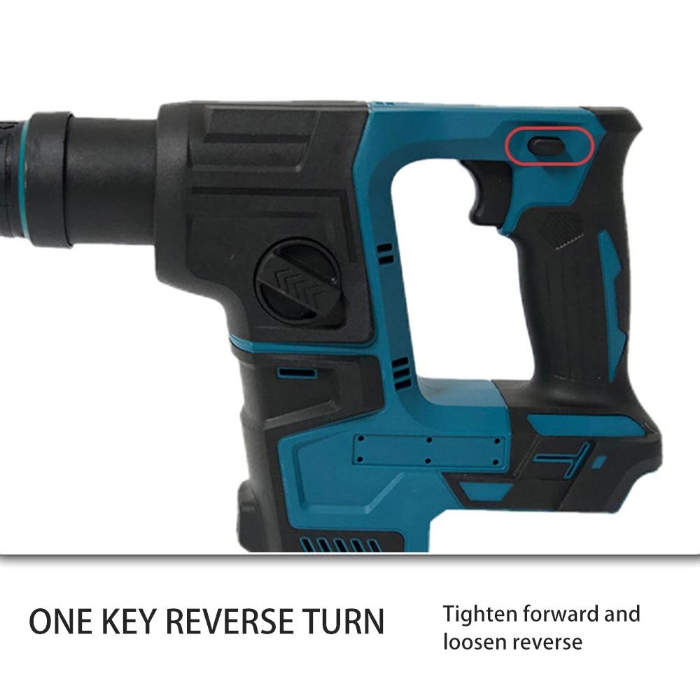Bürstenloser Elektro-Bohrhammer 4800ipm Wiederaufladbarer Akku-Rotationshammer Bohr- und Meißelwerkzeug für Makita 18V Akku