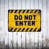 Tin SignDo Not Enter Warning Yellow Black Vintage Metal SignIndustrial Safety Wall DecorRetro Warning Plaque for Garage Wareh