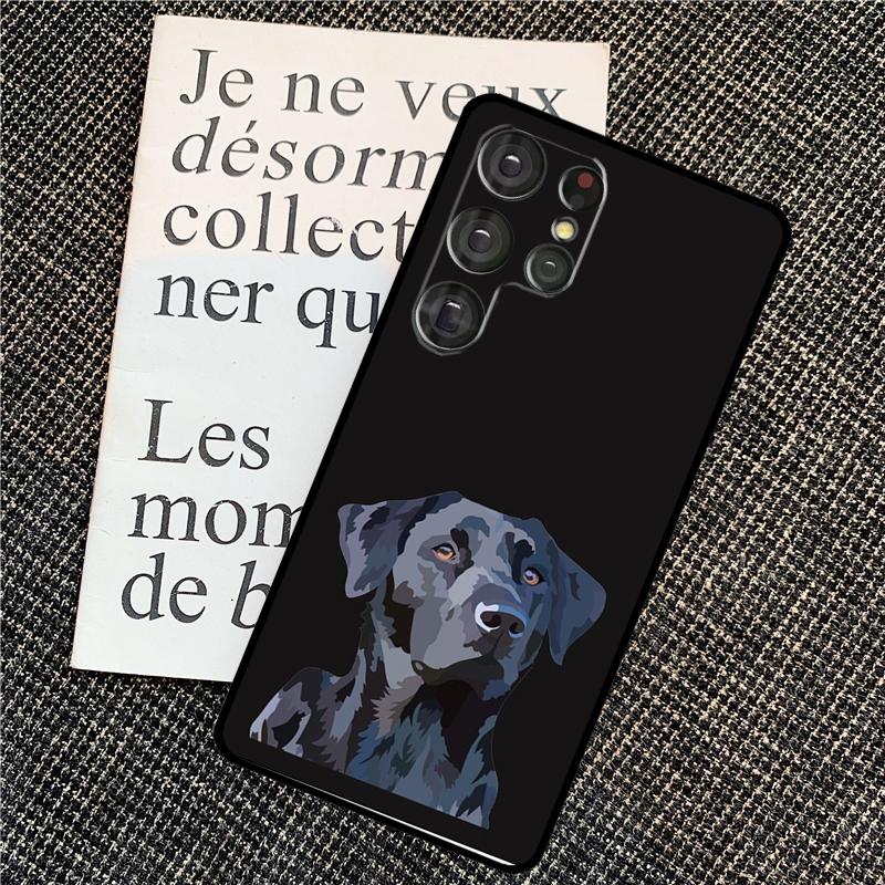Black Labrador Dog Case For Samsung Galaxy S25 Ultra S20 S21 S22 S23 S24 Ultra S9 S10 Plus S25 FE Back Cover