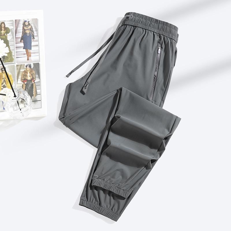 

Мужские летние быстросохнущие холодные солнцезащитные брюки из ледяного шелка, мужские и женские высокоэластичные и дышащие уличные спортивные брюки-бандлы, повседневные брюки 5XL