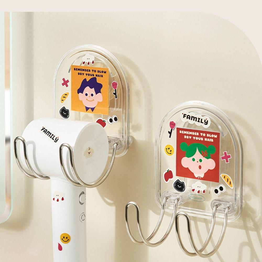 Space-Saving Storage No-Drill Wall-Mounted Storage Rack Multi-Purpose Hairdryer Organizer  Bathroom