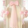 Kit de Laços Grandes com 16 Peças Conjunto Laço Rosa Branco Gigante com Mini Laços Laço de Cetim e Tule DIY Decoração de Parede para Casamento Noiva Chá de Bebê Festa de Aniversário