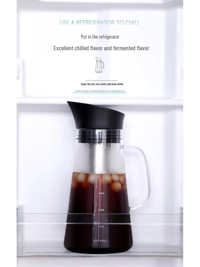 Glass Cold Brew Coffee & Tea Pot - Perfect for Iced Coffee, Juice, and Fruit Infusions