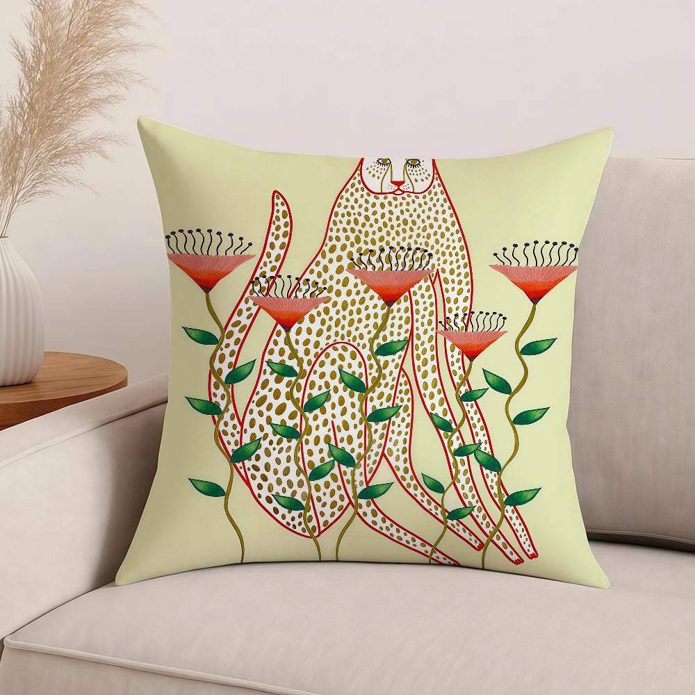 Art Geometric Animal Pattern Pillow Case Office Cushions Suitable For Sofa Car Bedroom Decorative Cushion Cover