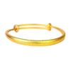 S999 Pure Silver-Plated Frosted Sand Gold Push-Pull Bangle for Women