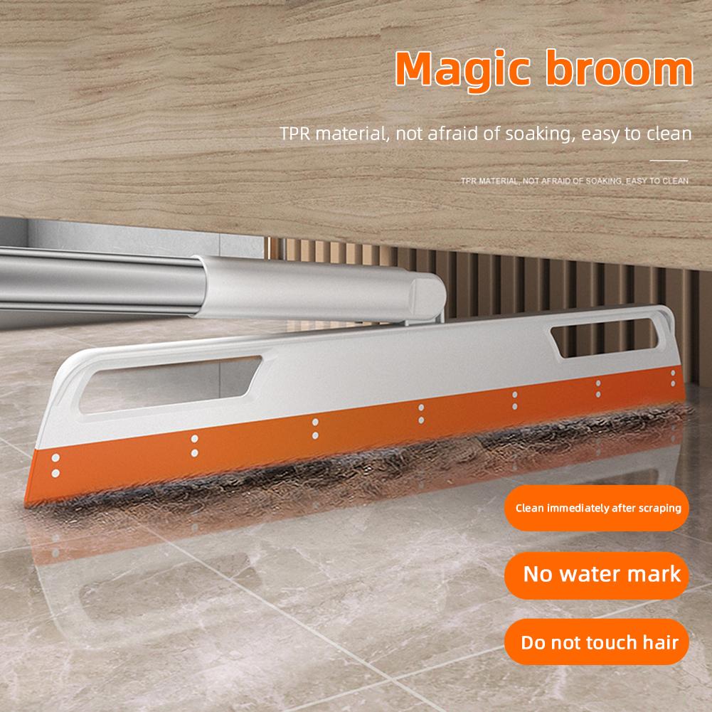 Household Big Clean Brush Head 180 ° Rotating Silicone Wipers Toilet Floor Wiper Household Dust-free Brooms With Stainless Steel