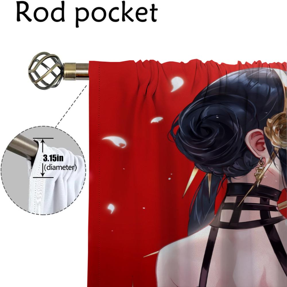 Elegant Room Curtains for Living Room Spy X Family Shades Tulle for Bedroom Partition Home Interior Curtains 2 Pieces Curtain