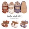 0-18months Toddler Girls Mary Jane Flats Slippers PU Leather summer Dress Shoes for Infant girl Floral Embroidery Princess Shoes