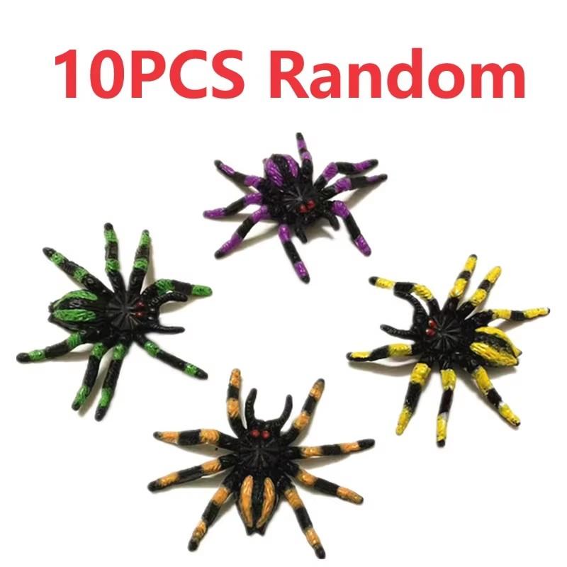 

10 Pcs Simulation Small Mouse Model And White Flower Spider Horror Spoof Scary Halloween April Fools Plaything Plastic Animals Figures OneSize