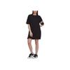 Adidas Originals Trefoil Striped Crew Neck Straight Cut Short Sleeve Dress Women Dress Black HM1773