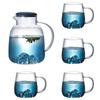 1800ml Glass Cold Water Bottle With Handle Fruit Tea Mug Kettle Mountain Design High Temperature Heatable Fine Jug Gradient Color for Home
