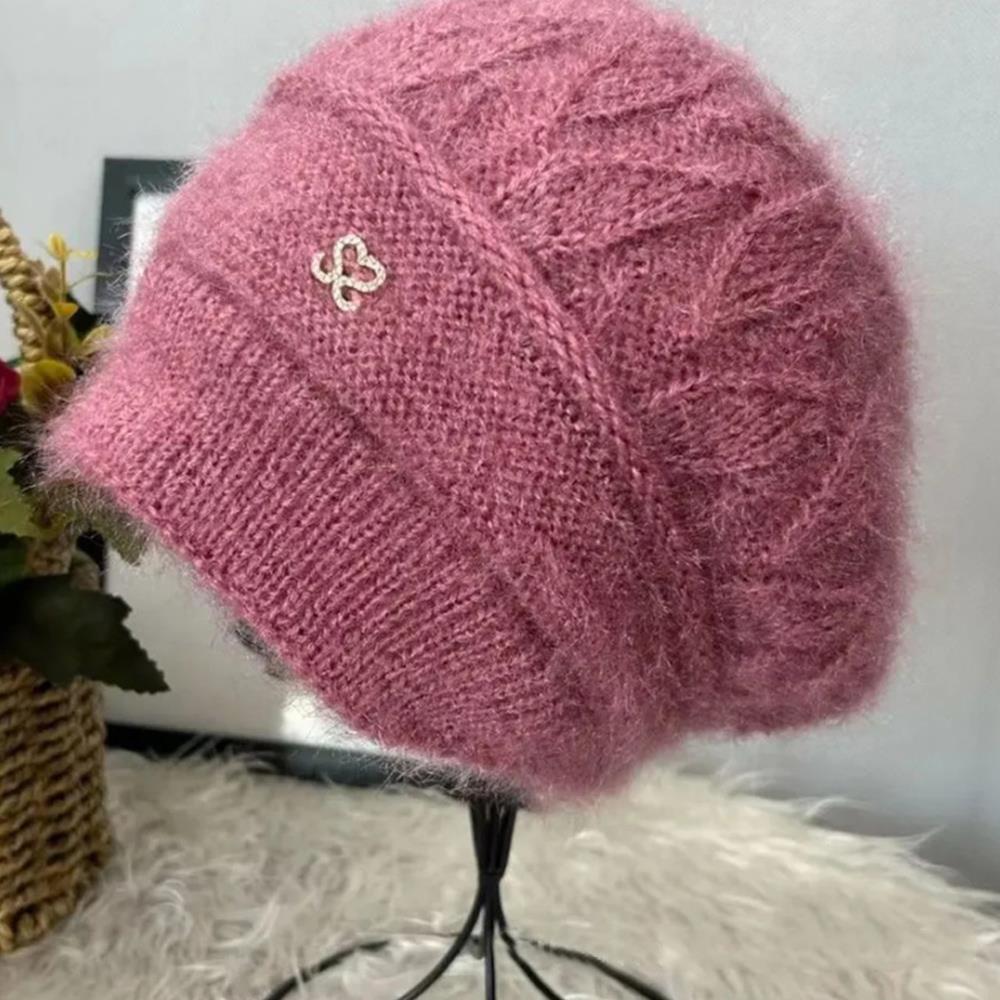 New Women Winter Hat Warm Ear Protection Knit Hats Thicken Woolen Double Layer warm Caps Elderly Cold Windproof Hats