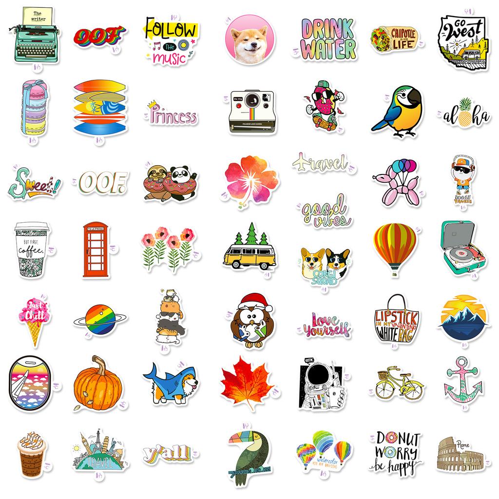 200 Small Handles For Children, Easy To Tear, Upgraded Ins, Small Wind, Fresh Suitcase, Guitar Stickers