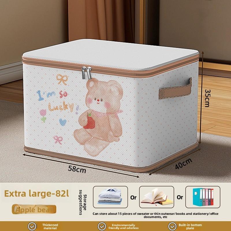 Collapsible Fabric Storage Bin With Cartoon Patterns For Bedroom Closet Organization