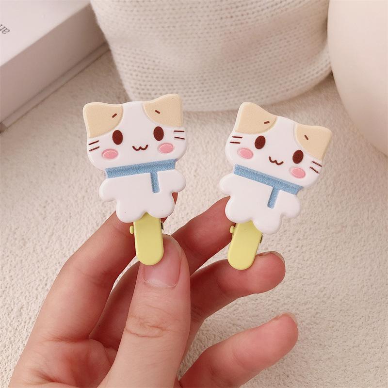 

2 шт. Милые кавайные заколки для волос в виде кошек, мультяшные заколки для волос в виде котят для детей, девочек, акриловые маленькие кошачьи заколки для волос, боковые заколки для волос, аксессуары для волос
