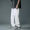 Trendy Men's White Hong Kong Style Straight & Wide Leg Cropped Jeans